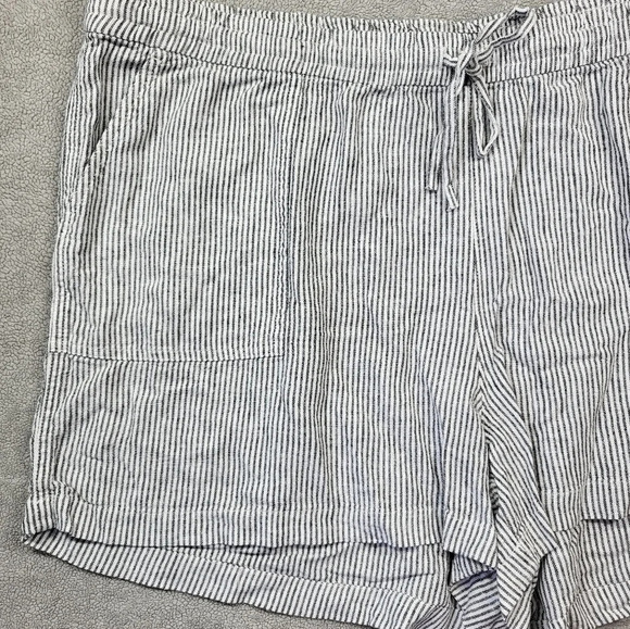 J Crew Striped Linen Pull On Shorts with Drawstring - Picture 2 of 12
